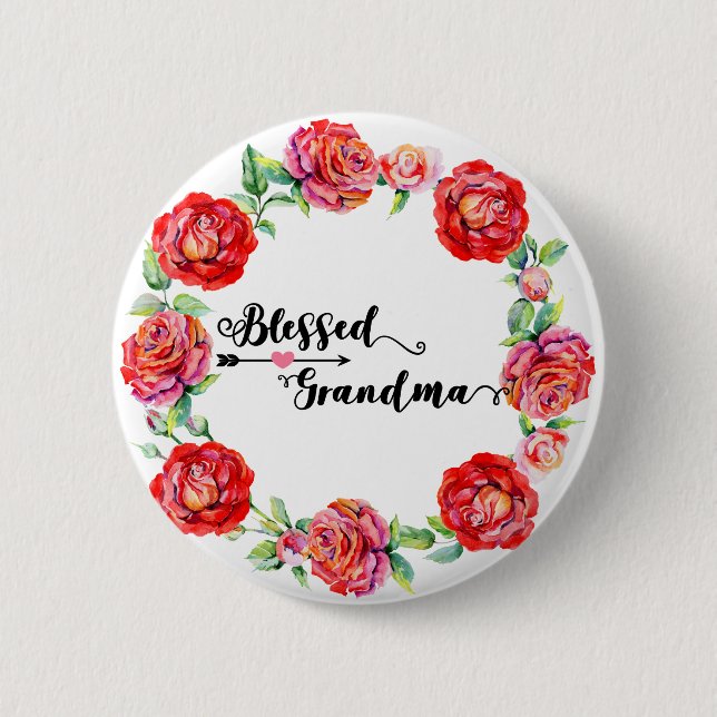 Badge Rond 5 Cm Grand-mère béni (Devant)