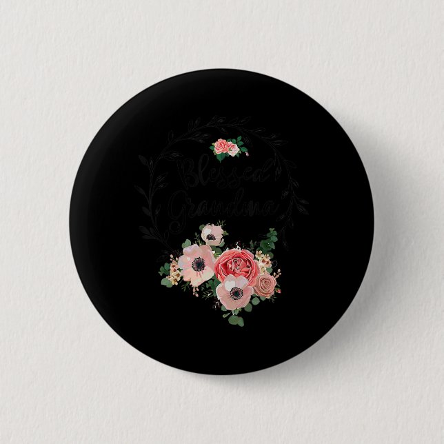 Badge Rond 5 Cm Grand-Mère Bénie Pour Les Femmes Grand-Mère À Déco (Devant)