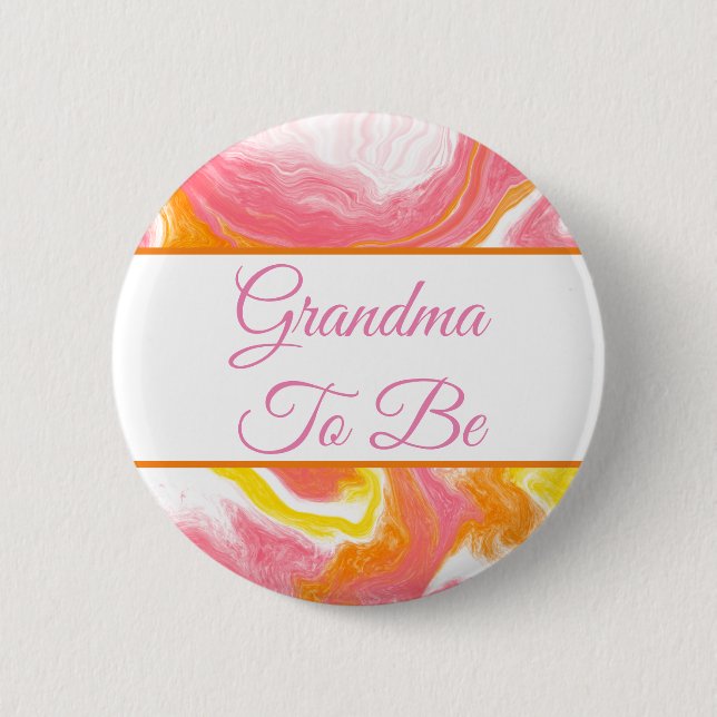 Badge Rond 5 Cm Grand-mère | Bouton Baby shower (Devant)