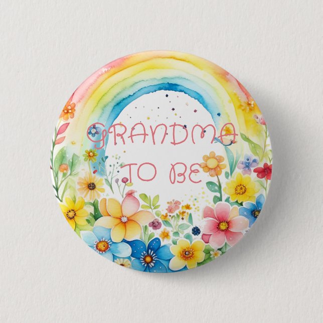 Badge Rond 5 Cm Grand-mère | Bouton Baby shower (Devant)