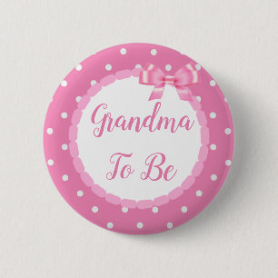 Badge Rond 5 Cm Grand-mère de Baby shower rose