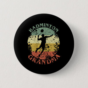 Badge Rond 5 Cm Grand-mère de badminton pour femmes Distressed Vin