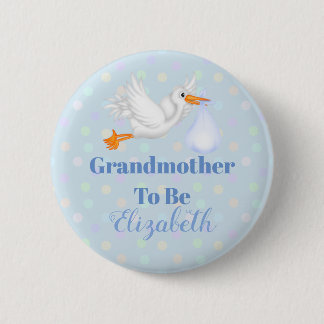 Badge Rond 5 Cm Grand-mère de cigogne customisée pour être Baby sh