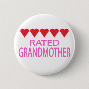 Badge Rond 5 Cm Grand-mère de cinq coeurs