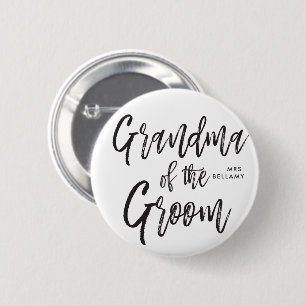 Badge Rond 5 Cm Grand-mère de la chambre   Style de script Mariage