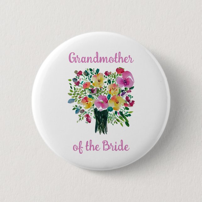 Badge Rond 5 Cm Grand-mère de la mariée (Devant)