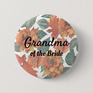 Badge Rond 5 Cm Grand-mère de la mariée Bouton Mariage d'automne