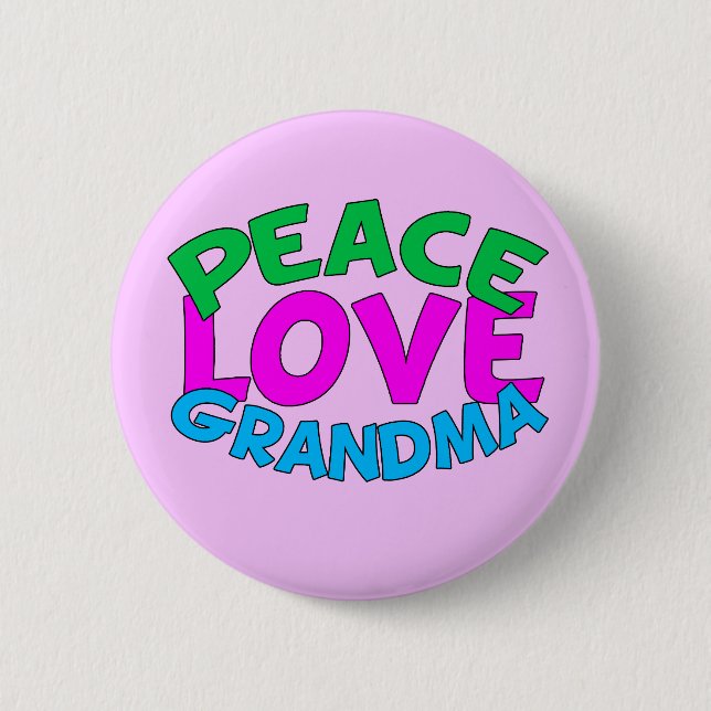 Badge Rond 5 Cm Grand-mère de l'amour pour la paix (Devant)