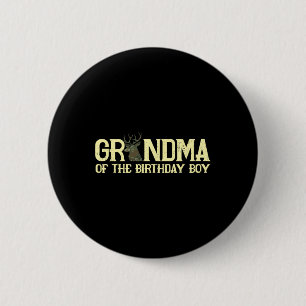 Badge Rond 5 Cm Grand-Mère De L'Anniversaire Boy Deer Hunter Camou