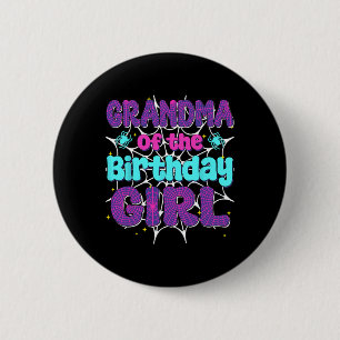 Badge Rond 5 Cm Grand-Mère De L'Anniversaire Fille Araignée Web Fa