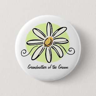 Badge Rond 5 Cm Grand-mère de tournesol de bouton rond de marié