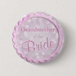 Badge Rond 5 Cm Grand-mère des confettis de rose de jeune mariée