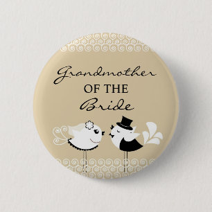 Badge Rond 5 Cm Grand-mère des oiseaux de jeune mariée épousant