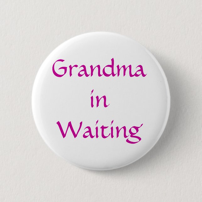 Badge Rond 5 Cm Grand-mère en attente (Devant)