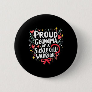 Badge Rond 5 Cm Grand-Mère Fière D'Un Guerrier À Cellules Faucille