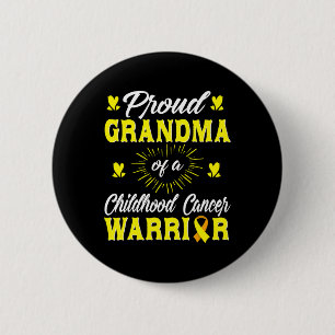 Badge Rond 5 Cm Grand-Mère Fière D'Un Guerrier Du Cancer De L'Enfa