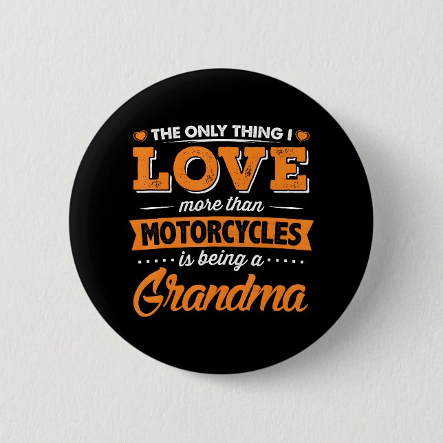 Badge Rond 5 Cm Grand-mère grand-amour moto et grand-vélo (Devant)