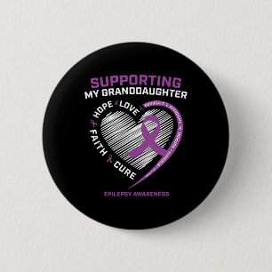 Badge Rond 5 Cm Grand-mère Grand-père Cadeau Purple Grandgirl Epil