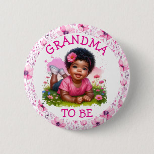 Badge Rond 5 Cm Grand-mère   Le Baby shower floral de la fille