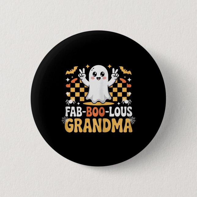 Badge Rond 5 Cm Grand-mère mignonne Ghost Halloween Maman (Devant)