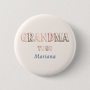 Badge Rond 5 Cm Grand-mère minimaliste moderne de couleur marron e