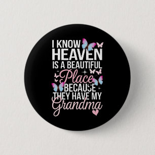 Badge Rond 5 Cm Grand-mère, mon ange gardien au paradis