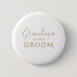 Badge Rond 5 Cm Grand-mère or minimaliste de la Fête des mariées G