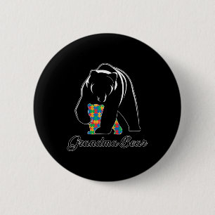 Badge Rond 5 Cm Grand-mère Ours Autisme Chemises Famille Grand-mèr