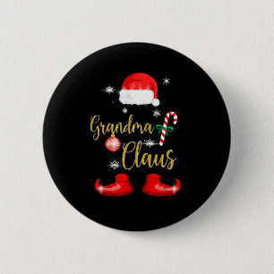 Badge Rond 5 Cm Grand-mère Père Noël Amusants Famille Pjs De Noël