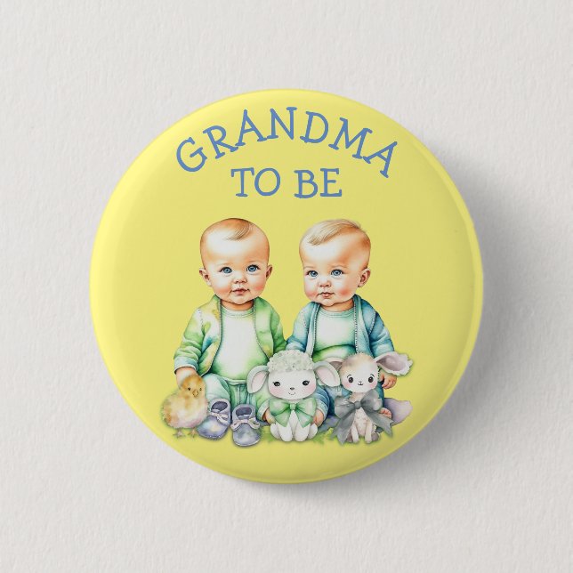 Badge Rond 5 Cm Grand-mère personnalisée pour être Baby shower jum (Devant)