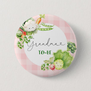 Badge Rond 5 Cm Grand-mère pour être des légumes rose pour être un