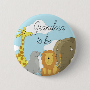 Badge Rond 5 Cm Grand-mère pour être le Baby shower des animaux de