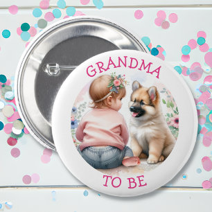 Badge Rond 5 Cm Grand-mère pour être petite fille et Baby shower r