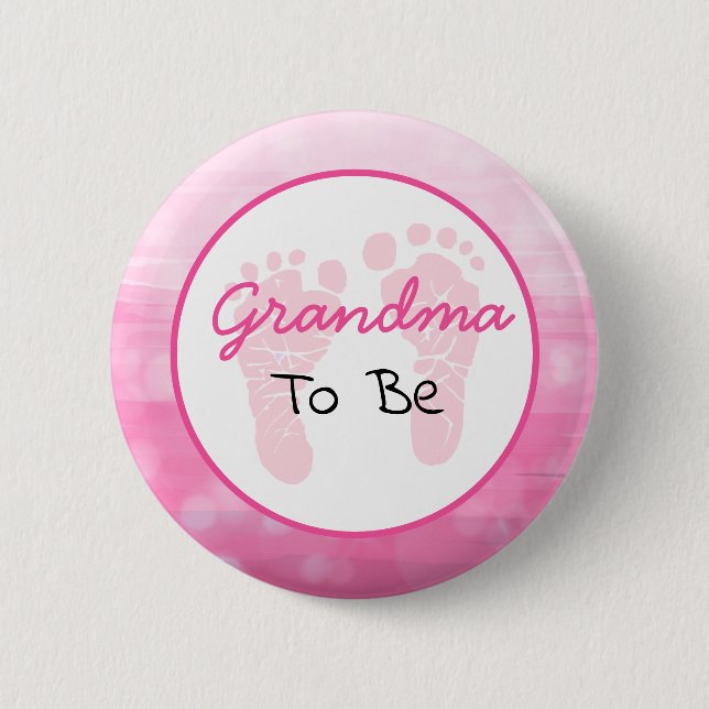 Badge Rond 5 Cm Grand-mère rose à être Baby shower (Devant)