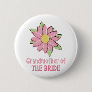 Badge Rond 5 Cm Grand-mère rose de jeune mariée de fleur