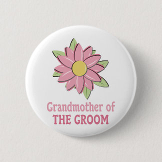 Badge Rond 5 Cm Grand-mère rose de marié de fleur