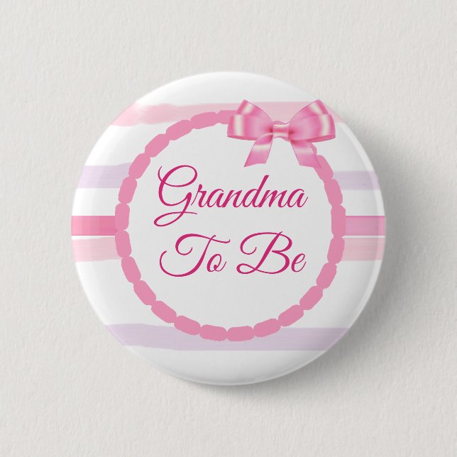 Badge Rond 5 Cm Grand-mère rose et pourpre pour être Baby shower (Devant)