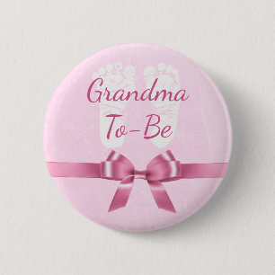 Badge Rond 5 Cm Grand-mère rose pour être Baby shower Bouton