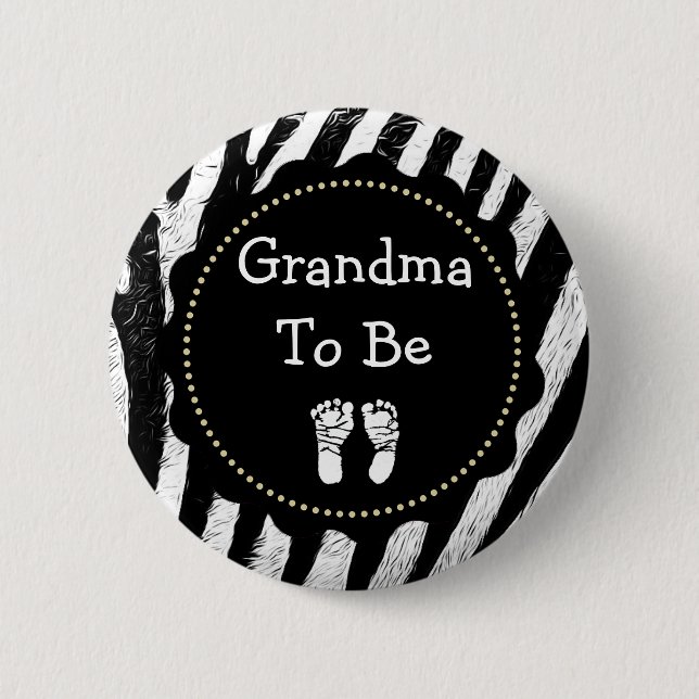 Badge Rond 5 Cm Grand-mère sera Zebra Print Baby shower (Devant)