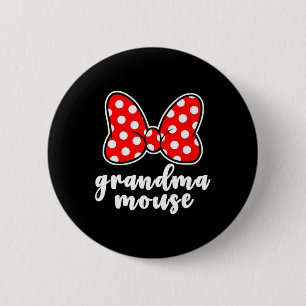 Badge Rond 5 Cm Grand-mère Souris Famille Vacances - Amusant Grand