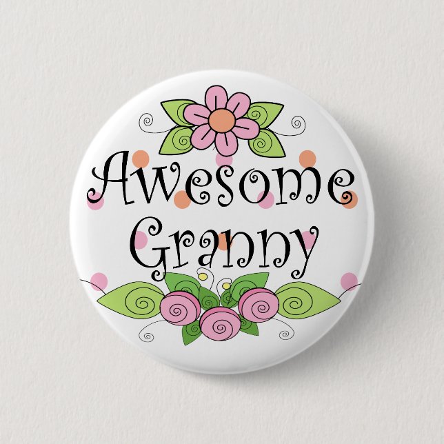 Badge Rond 5 Cm Grand-mère T-shirt (Devant)