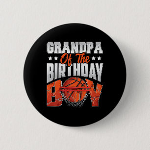 Badge Rond 5 Cm Grand-pa Bysketbyll Anniversaire Famille de garçon