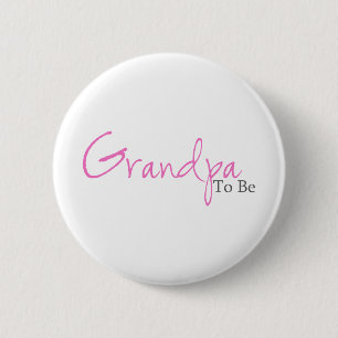 Badge Rond 5 Cm Grand-papa à être (manuscrit rose)