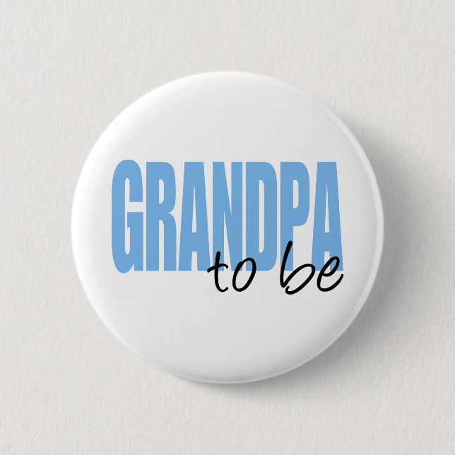 Badge Rond 5 Cm Grand-papa à être (police bleue de bloc) (Devant)