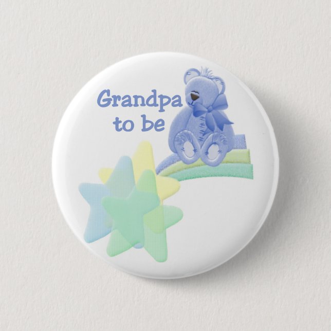 Badge Rond 5 Cm Grand-papa bleu d'ours à être (Devant)
