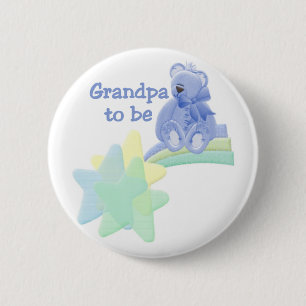 Badge Rond 5 Cm Grand-papa bleu d'ours à être