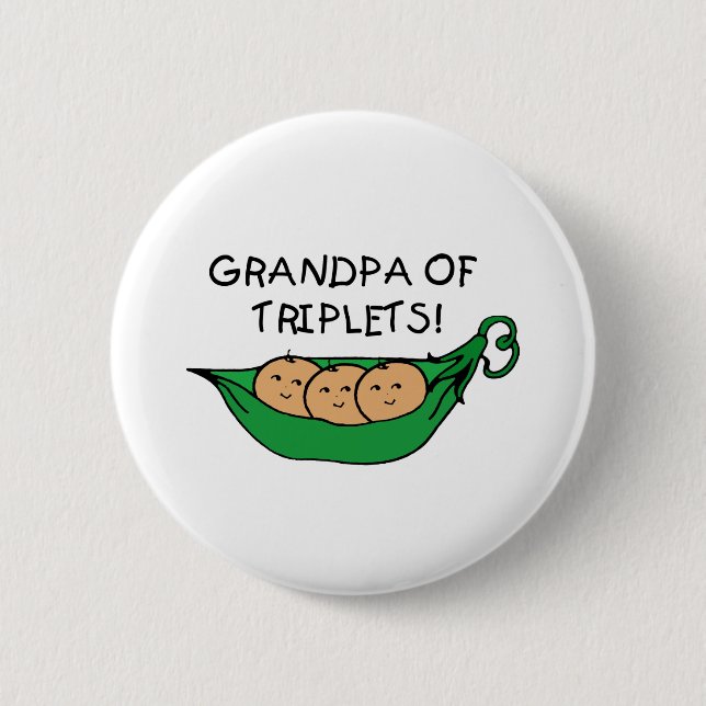 Badge Rond 5 Cm Grand-papa de cosse de triplets (Devant)