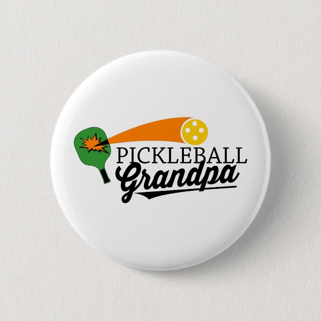 Badge Rond 5 Cm Grand-papa de Pickleball (Devant)