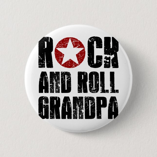Badge Rond 5 Cm Grand-papa de rock (Devant)