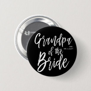 Badge Rond 5 Cm Grand-papa du mariage de style de manuscrit de la